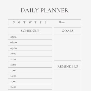 Grey Minimalist Daily Weekly Monthly Planner (free notes page included)