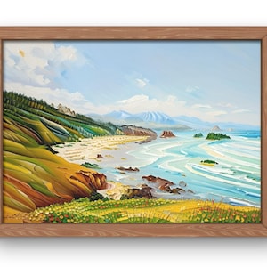 Ocean Oil Painting I Digital Download I Scenic Landscape Artwork