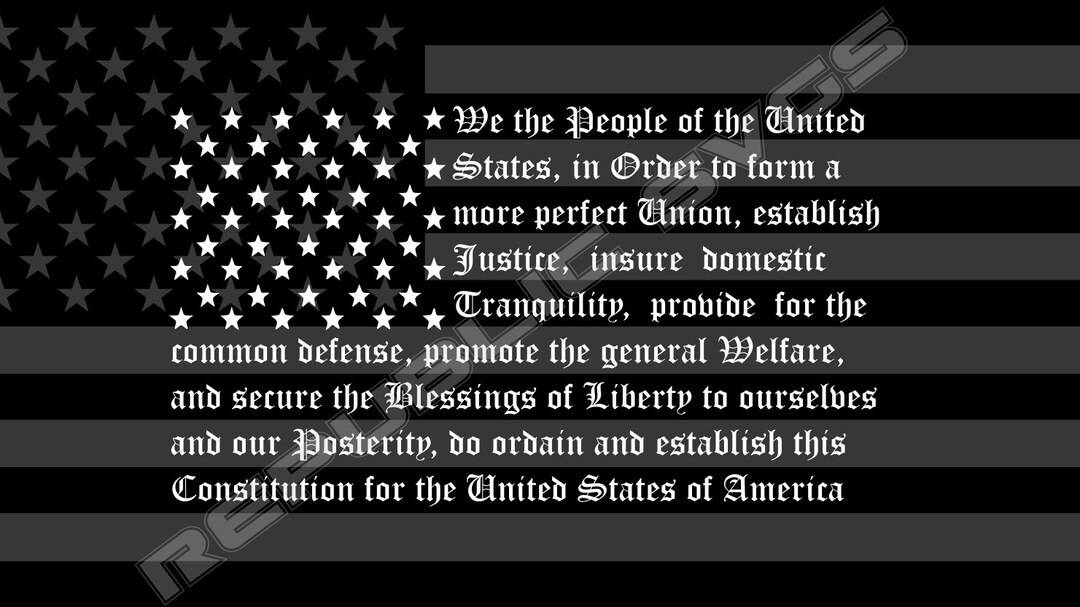 Flag Preamble to the US Constitution SVG Etsy
