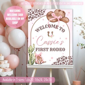 First Rodeo Birthday Invitation, Editable My 1st Rodeo Girl Cowgirl Invites, First Rodeo Invite, Canva image 4