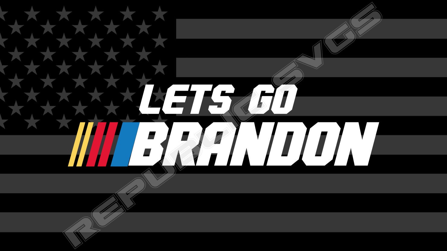 thumbnail image 2 of Let's Go Brandon #FJB Vinyl Decal Sticker – 5x3 Inches, American Flag Design 2 of 5