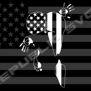 Thick booty Ass - US Flag Thick ass w/pussy - SVG