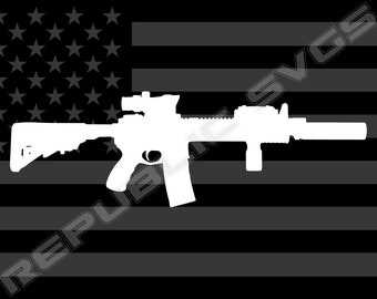 Rifle Suppressed SVG Cutting File for Cricut and Silhouette - Instant Digital Download