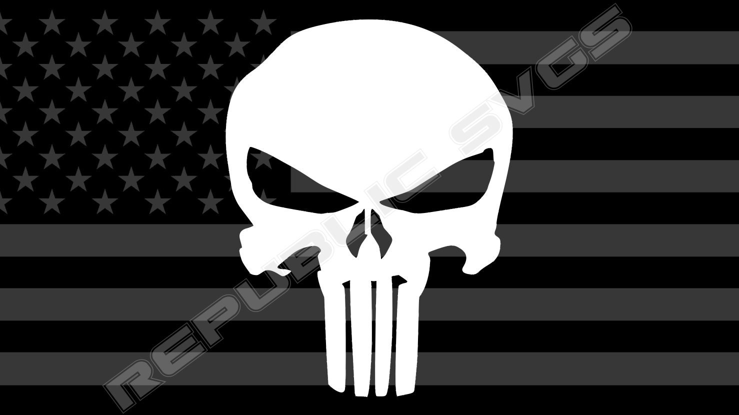 Marvel The Punisher Distressed Skull Logo1 Art Print by Sanzij