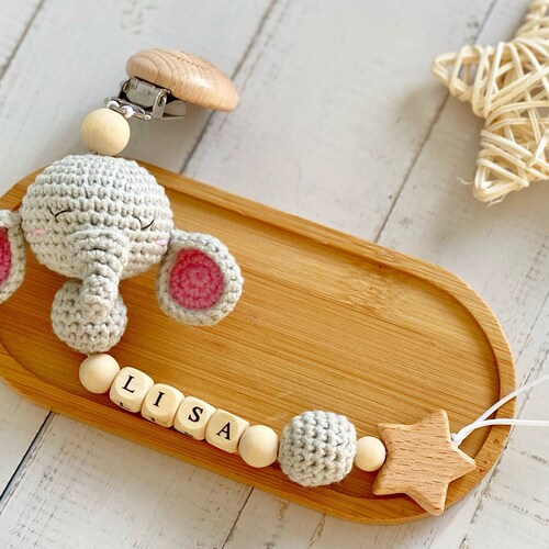 CROCHET PATTERN Bunny Pacifier Clip DIY Pacifier Clip Dummy Etsy