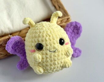 PATTERN: crochet butterfly, butterfly plushie, low-sew crochet pattern