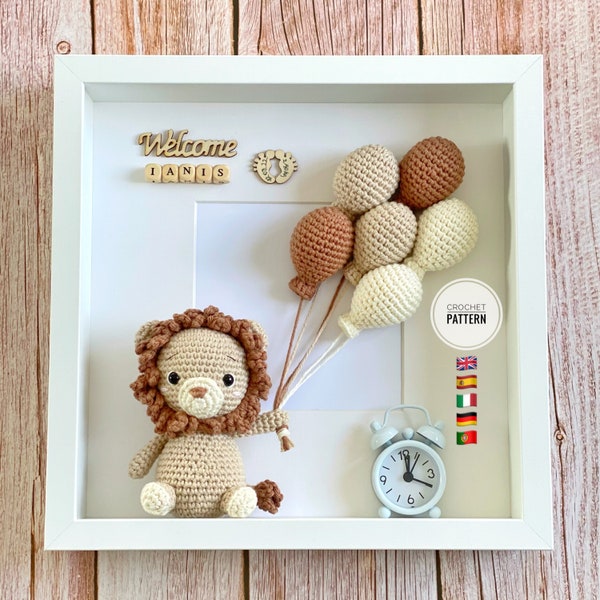 PATTERN: crochet lion, amigurumi lion pattern, English - Spanish - Italian - German - Portuguese - Ukrainian - Norwegian PDF crochet pattern