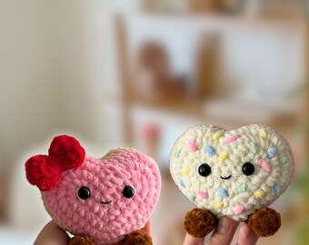 Heart Sugar Cookie Crochet Pattern, Low Sew Crochet Pattern