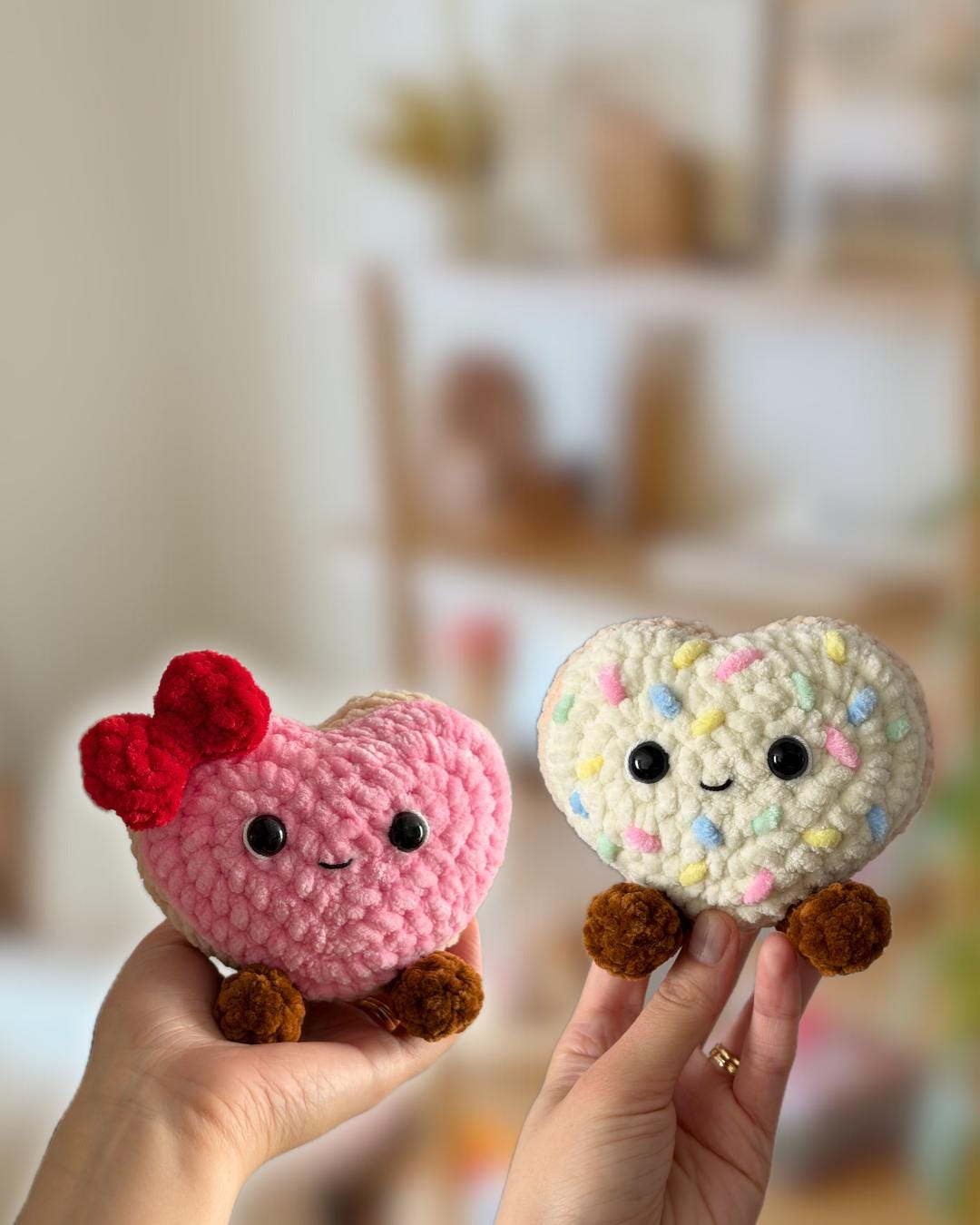 Heart Sugar Cookie Crochet Pattern, Low Sew Crochet Pattern
