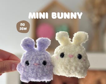 No Sew Mini Bunny Crochet Pattern – Easy Chubby Bunny Amigurumi, Spring Easter Decor, Beginner-Friendly PDF