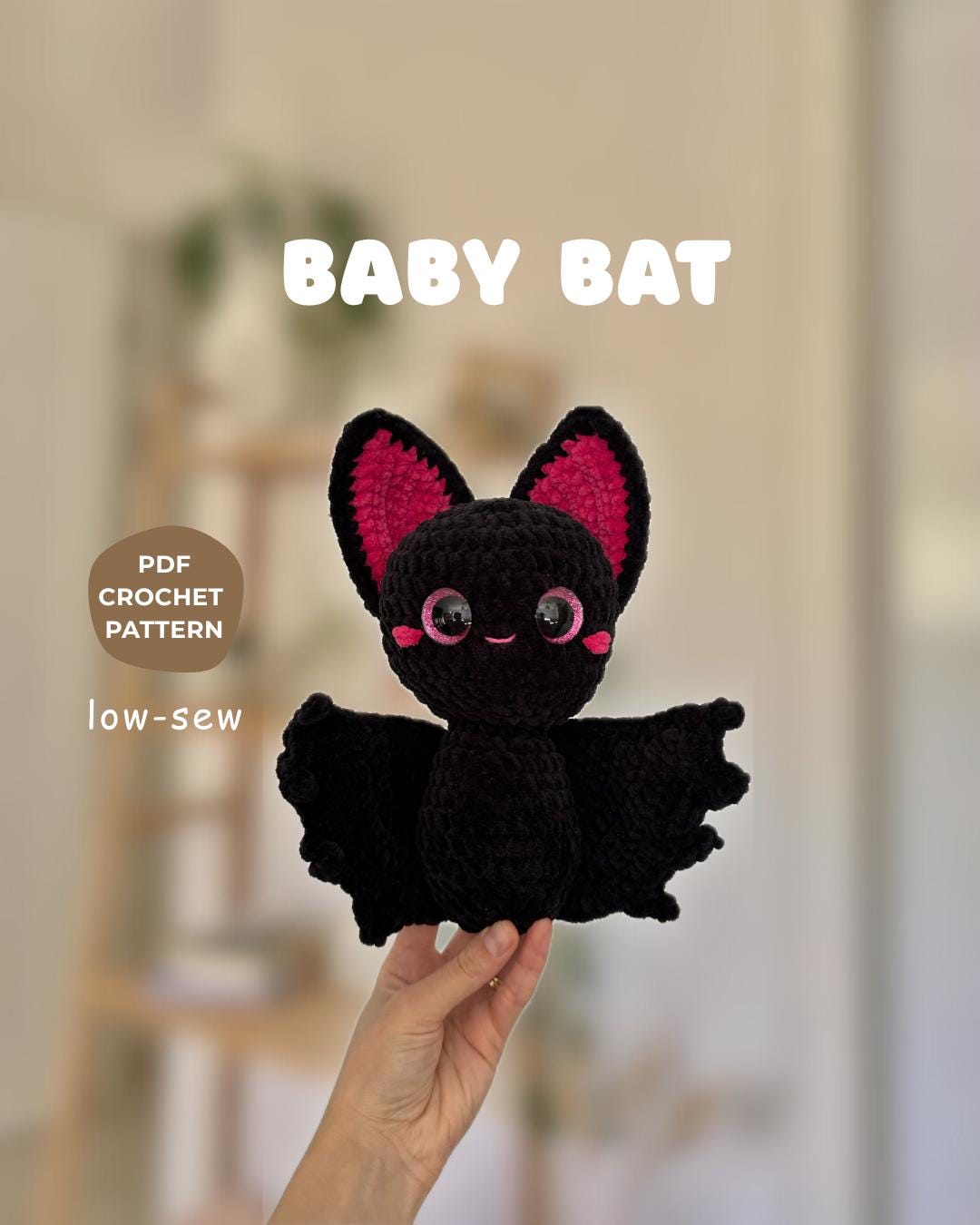 39 Bat Crochet Patterns for Halloween Decor, Gifts, and Spooky-Cute Amigurumi 17 Crochet Pattern: crochet bat toy