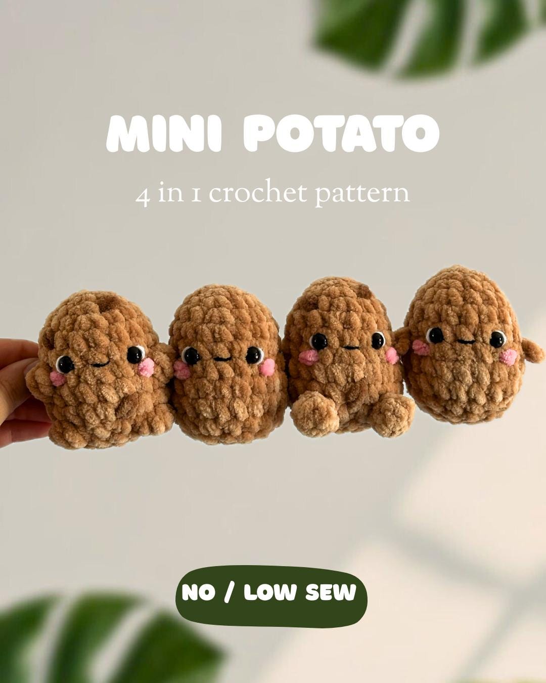 30 Potato Crochet Patterns: Spud Amigurumi, Desk Buddies, Play Food, and Clever Gag Gifts 17 Mini Potato Crochet Pattern 4-in-1 Chubby Vegetable