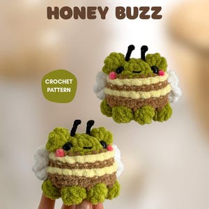 Bee Frog Crochet Pattern, No Sew Frog Crochet Pattern, Keychain Amigurumi Froggy