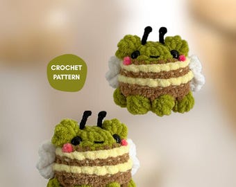 Bee Frog Crochet Pattern, No Sew Frog Crochet Pattern, Keychain Amigurumi Froggy