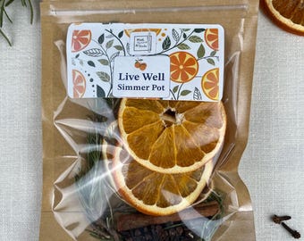 Live Well Simmer Pot/Citrus Herb/ Orange and Lemon/Stovetop Potpourri/Natural Ingredient/Home/Kitchen