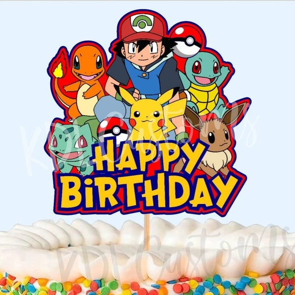 INSTANT download digital cake topper // Pokemon printable cake topper