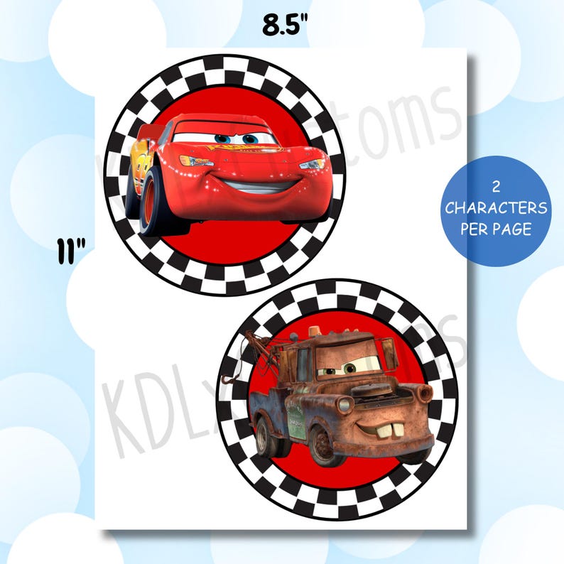 Printable CARS CHARACTER BANNER // Printable Banner for Gift Table Etsy