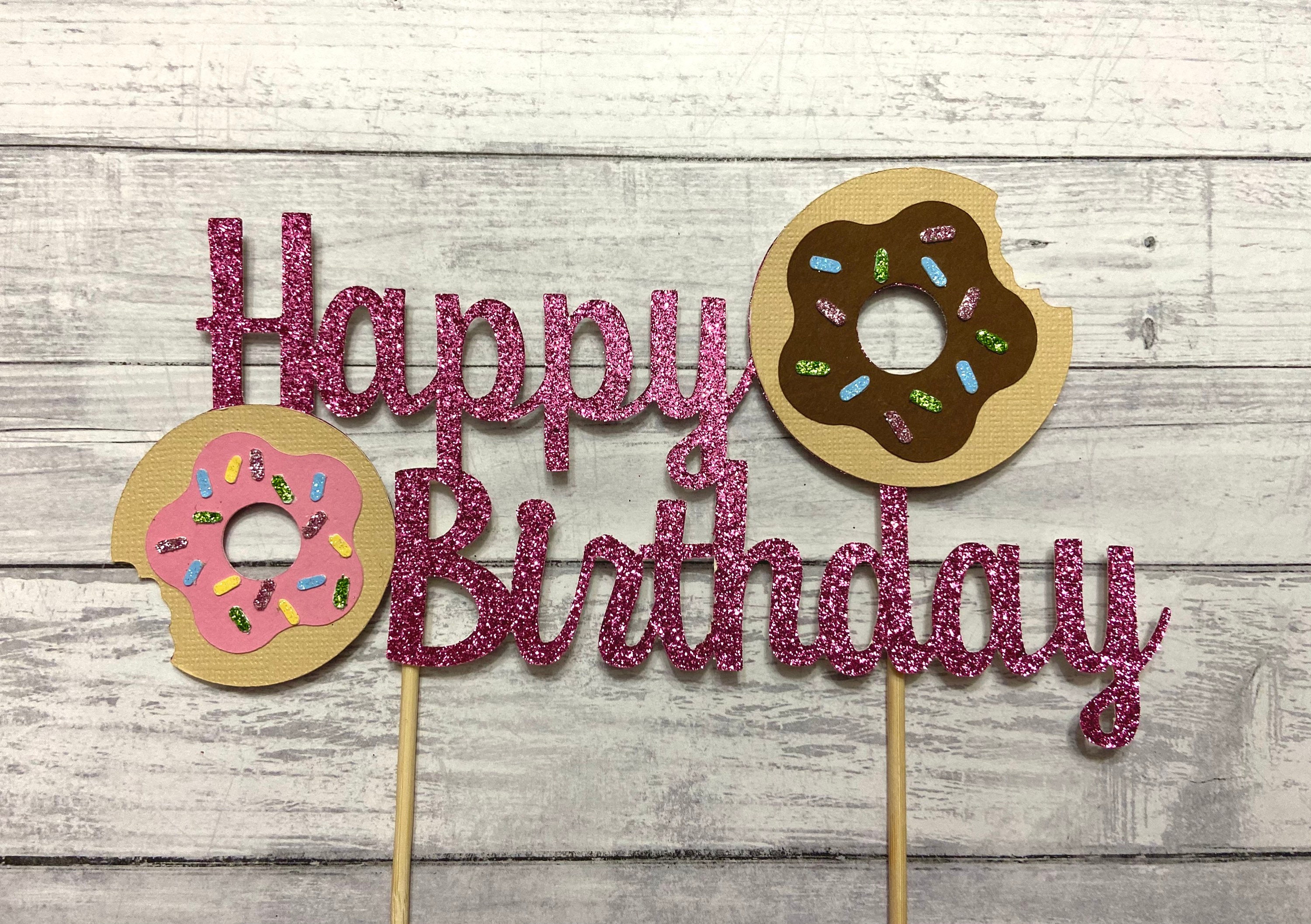 Donut Happy Birthday Cake topper Etsy