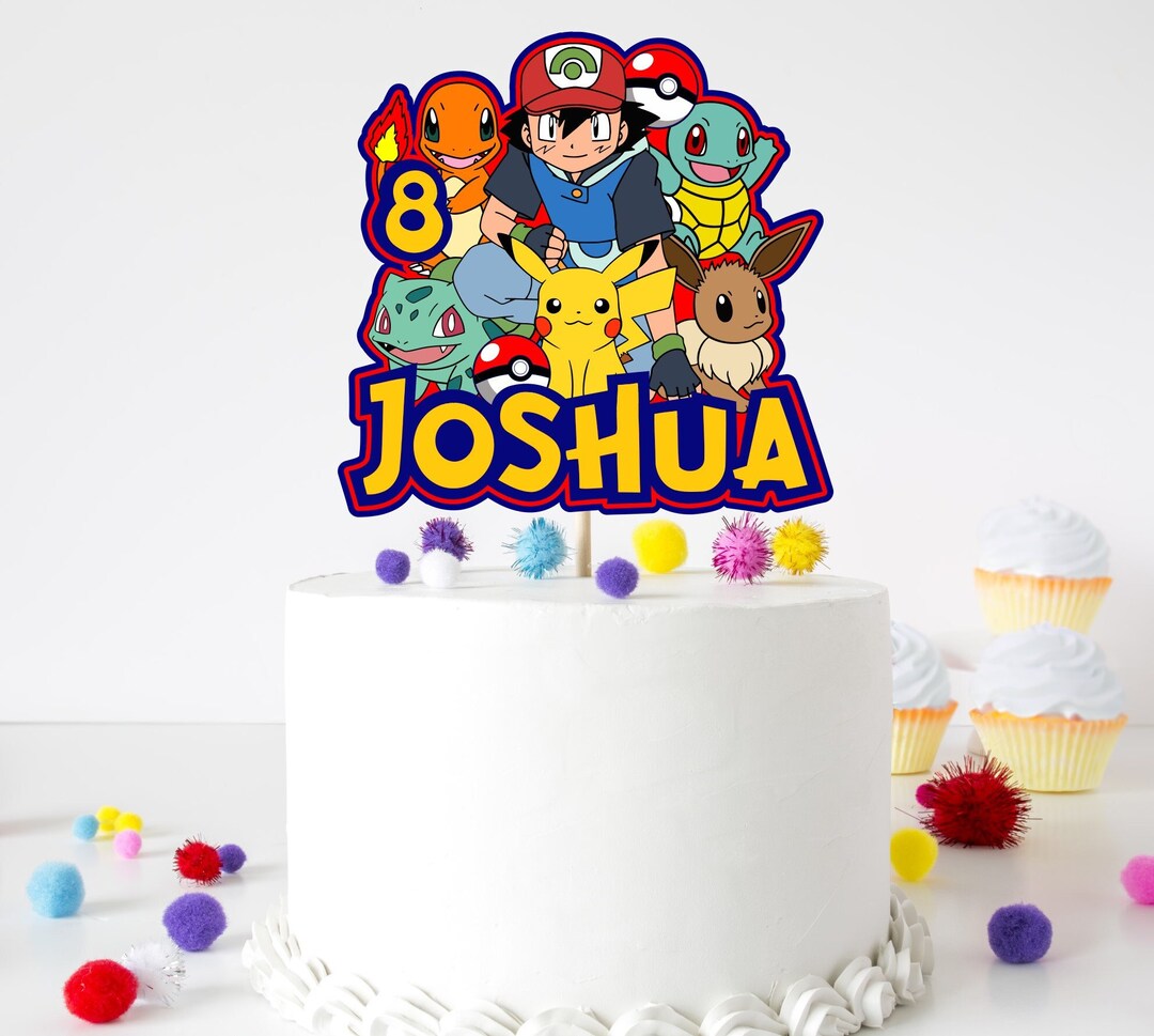 PERSONALIZED Digital Cake Topper // Pokemon Printable Cake - Etsy