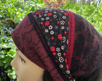 Bandana,Kopftuch,Damen,           Haarband,Streublümchen,Baumwolle Brokat Muster