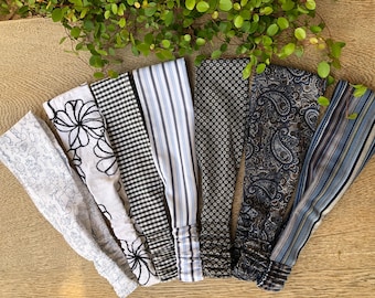 Bandana schmales Haarband weiß und blau
