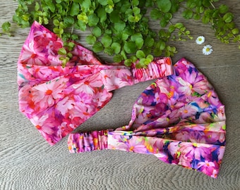 Bandana Kopftuch Haarband Sonnenschutz Rot Rosa Pink Viskose