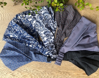 Bandana  Kopftuch  Damen Sonnenschutz    Haarband Blau, Hellblau, Baumwolle nachhaltig