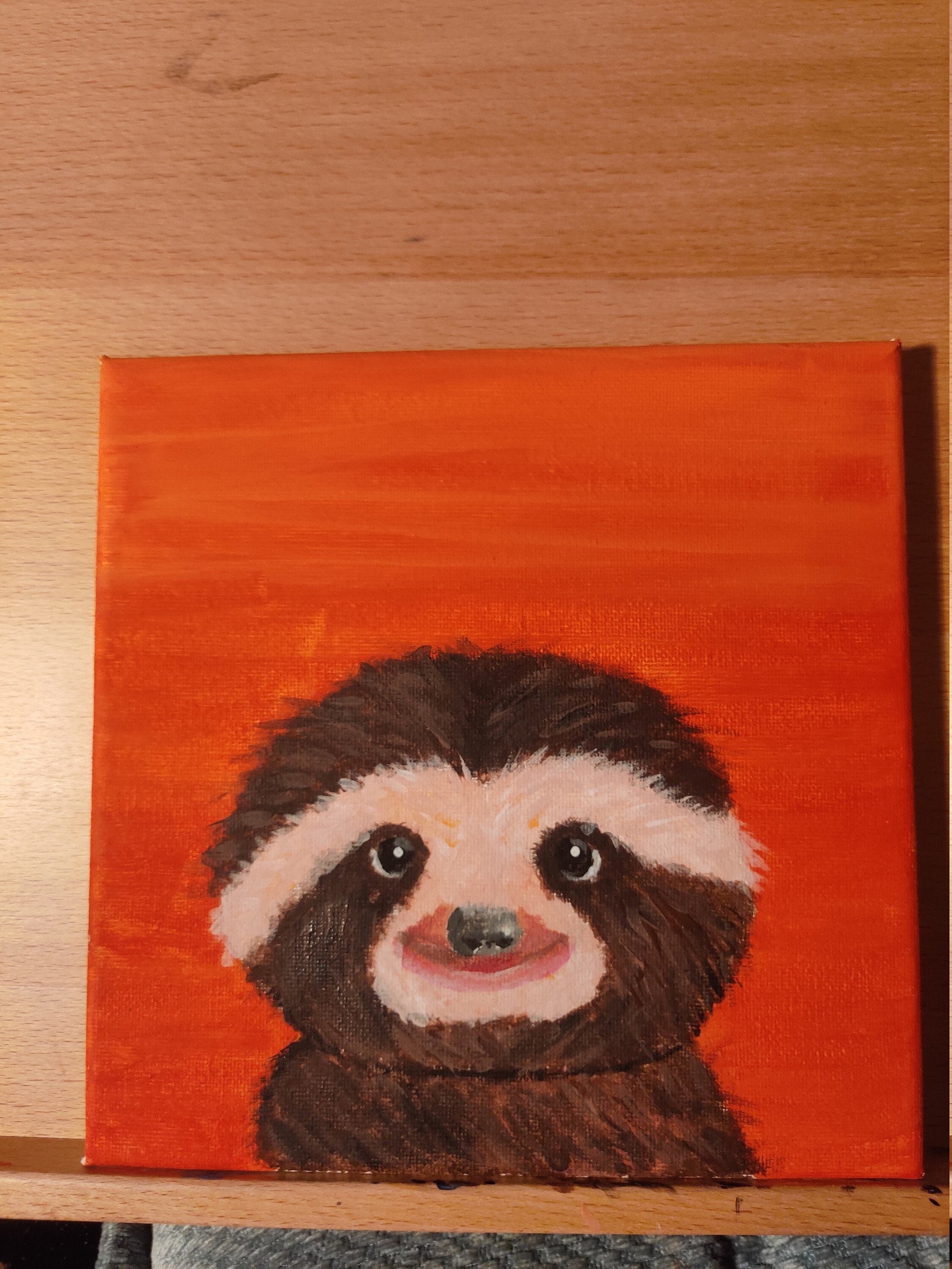 Acrylic Sloth Painting | Etsy