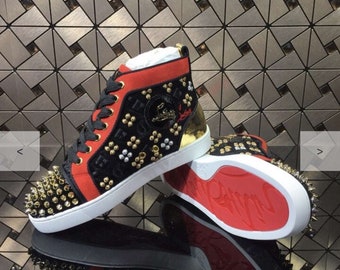 red bottom high tops