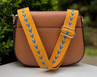 Zigzag Weave Guitar Crossbody Purse Strap, Chevron Stripe  display picture 1