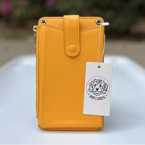 Cartera cruzada de cuero vegano amarillo para teléfono, cartera bandolera para teléfono inteligente, porta pasaporte de verano, bolso pequeño para viaje en crucero, color mostaza