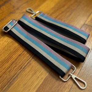 Ahdorned Guitar Style Stripe Handbag Strap (Six Colors)- Silver