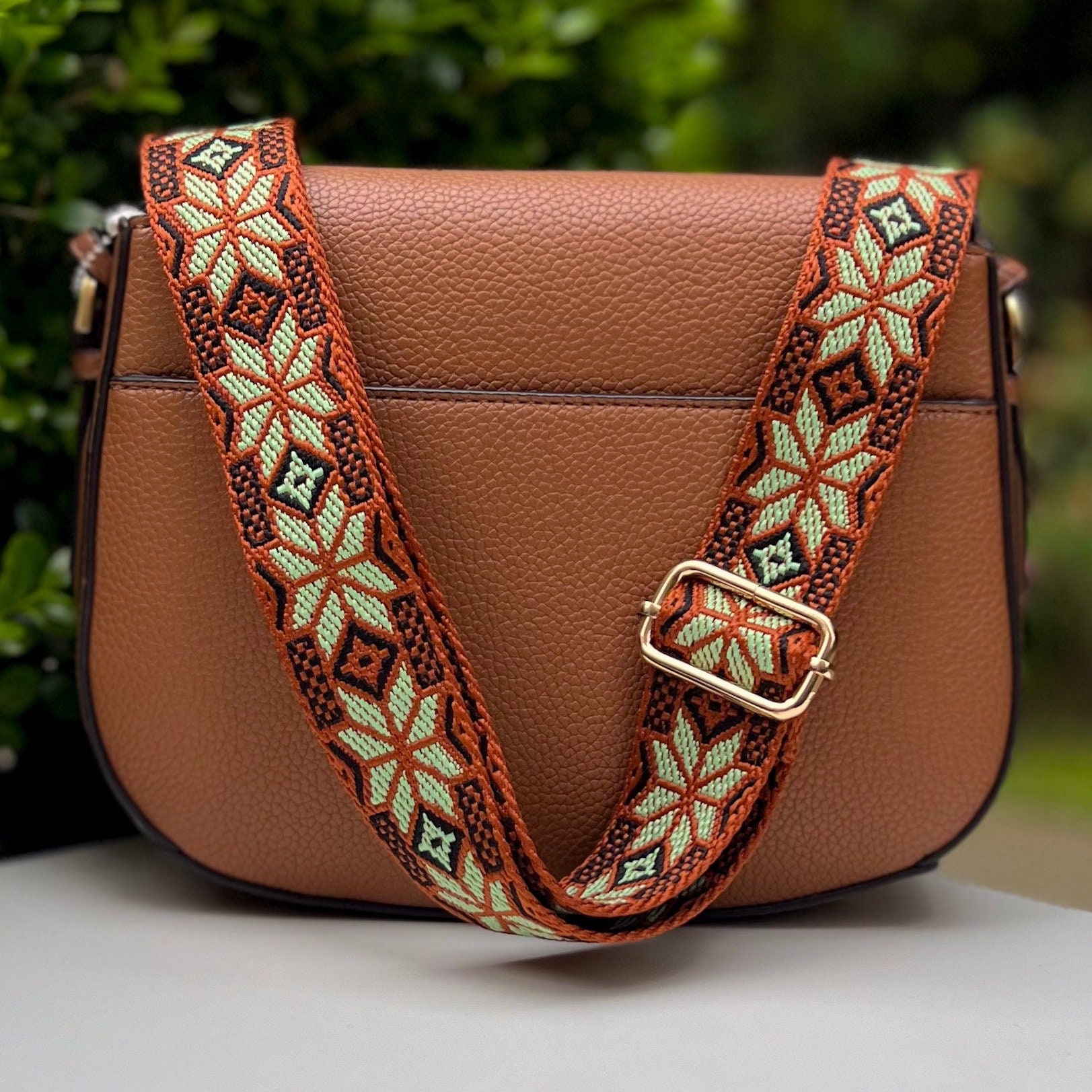 Festive Christmas Woven Crossbody Guitar Purse Strap