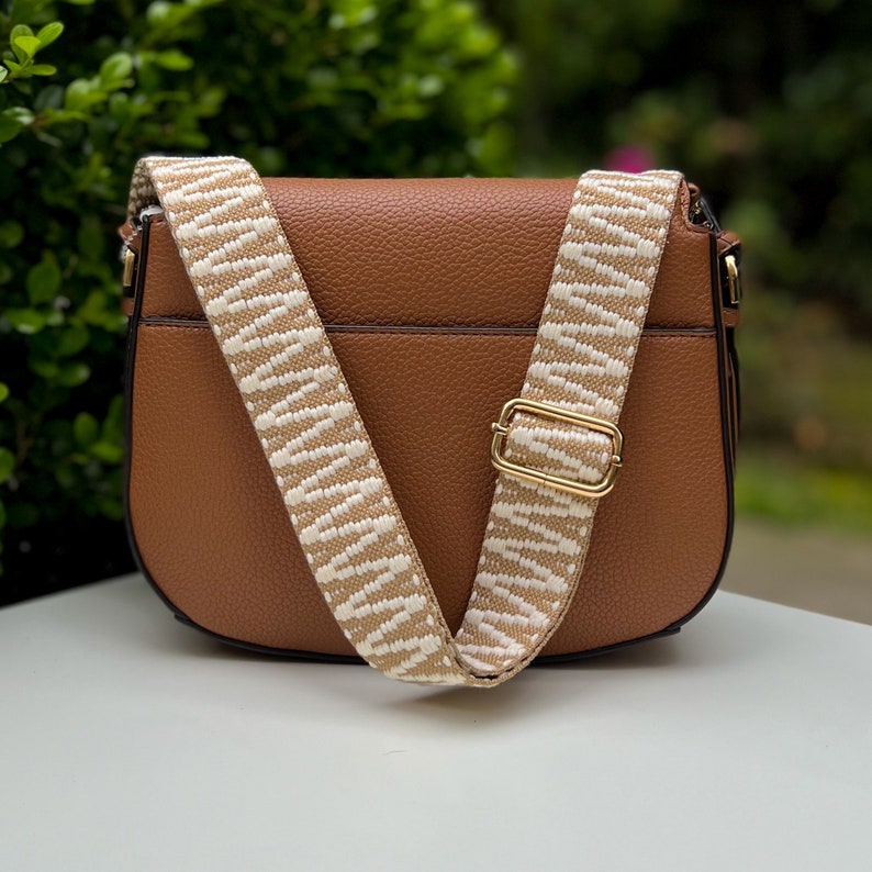 Make any purse, cell phone holder, or camera stylish with this chevron checkered aztec stripe natural cotton canvas beige tan khaki taupe sand bone cream olive army green red brown embroidered. This guitar style Boho strap purse or bag a crossbody.