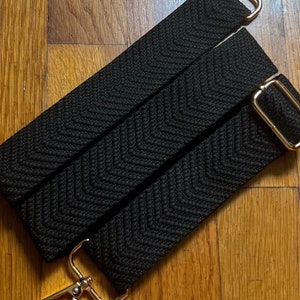 Schwarzer gewebter Geldbörsengurt, Chevron Knit Weave Crossbody Bag Ersatz, verstellbare ausziehbare Kamerahandyhandtaschenschlinge, einfarbig