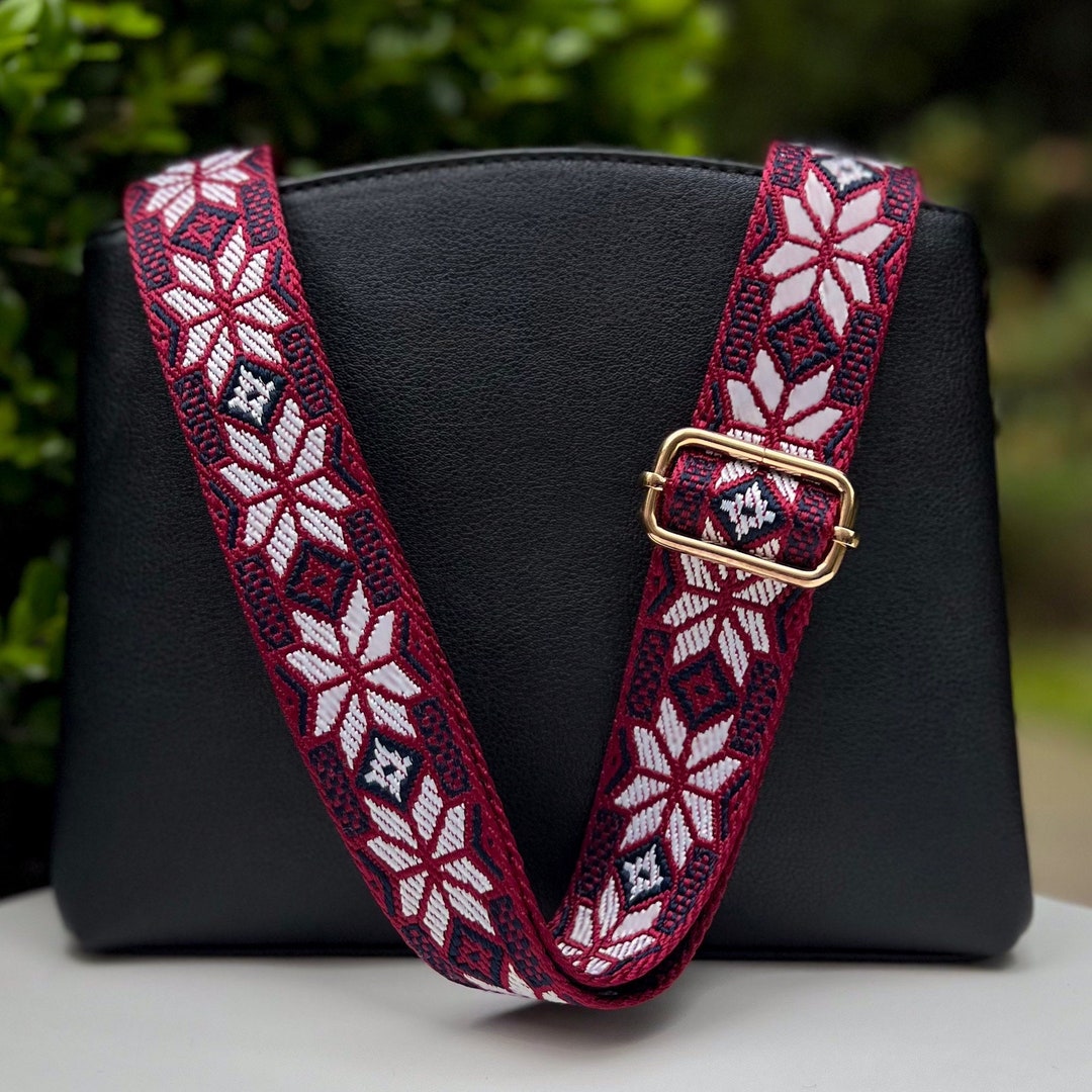 Festive Christmas Woven Crossbody Guitar Purse Strap