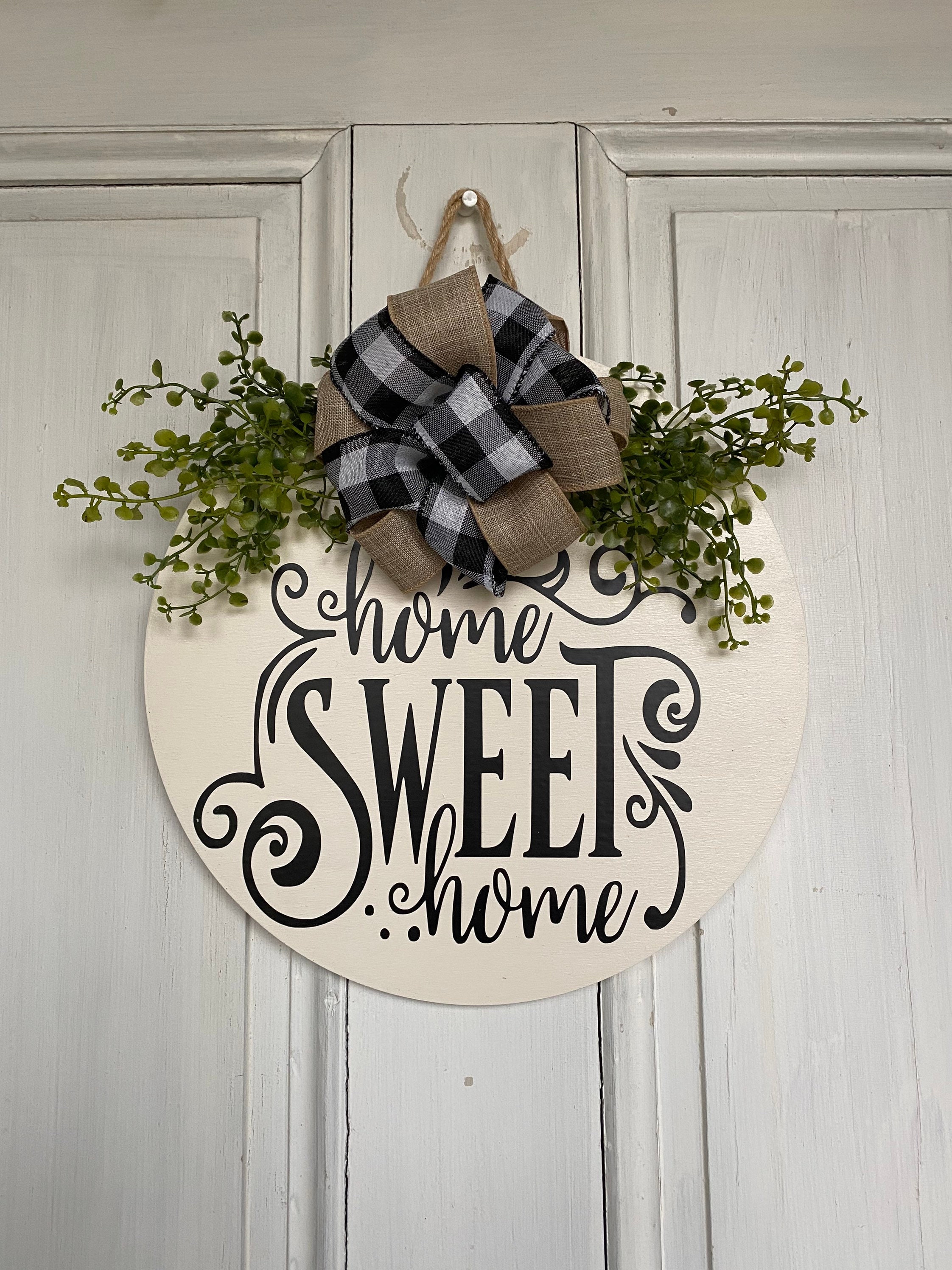 12 Round Home Sweet Home sign | Etsy