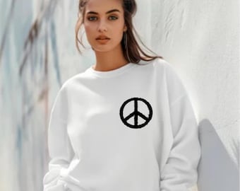 Peace Sign Sweatshirt • Minimalist Boho Graphic Pullover