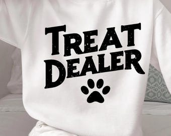 Treat Dealer Funny Dog Lover Pet Owner Treat Dealer Pawprint T- Shirt