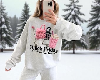 Black Friday Crew Sweatshirt | Shopping Squad Graphic Top