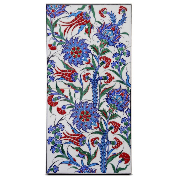 Handmade Turkish Ceramic Tile Panel - Iznik Ceramic Tile Panel - Classical Iznik - FREE SHIPPING