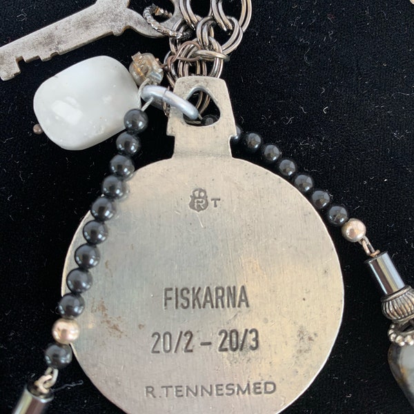 Fiskarna Swedish Modernist Pewter Pendant. Pisces. Signed R. Tennessee