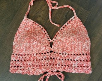 Crochet Bralette Strawberry Crop Top Summer Wear