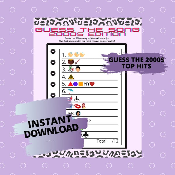 2000s Emoji Pictionary, Music Emoji Song Game, Party Games, I love the 2000s, Guess the Song DIGITAL