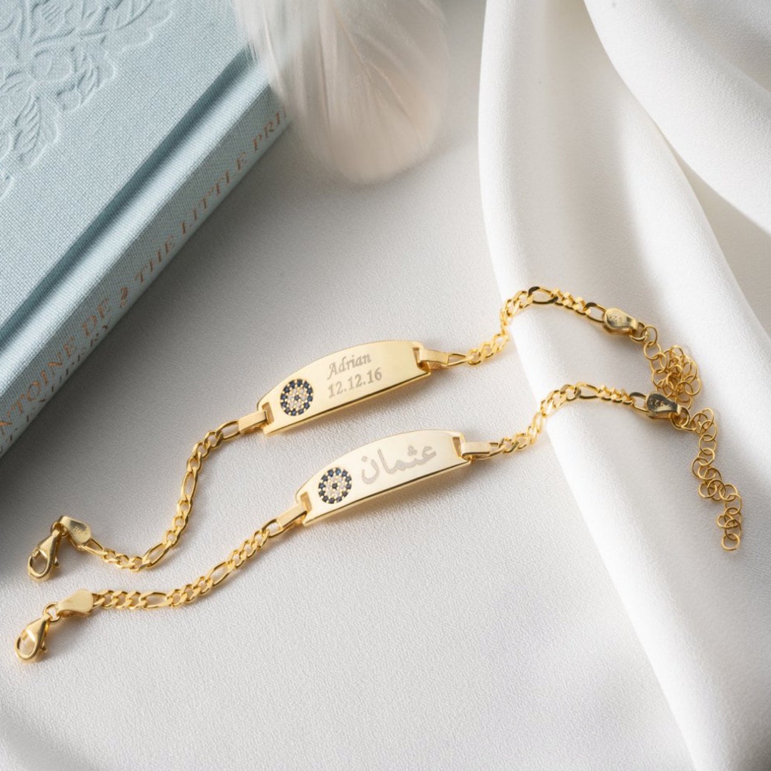 Personalised 925 Sterling Silver Kids Baby Name Bracelet, Baby Shower