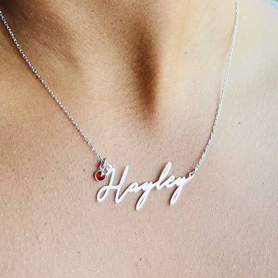 Personalised silver name necklace discount