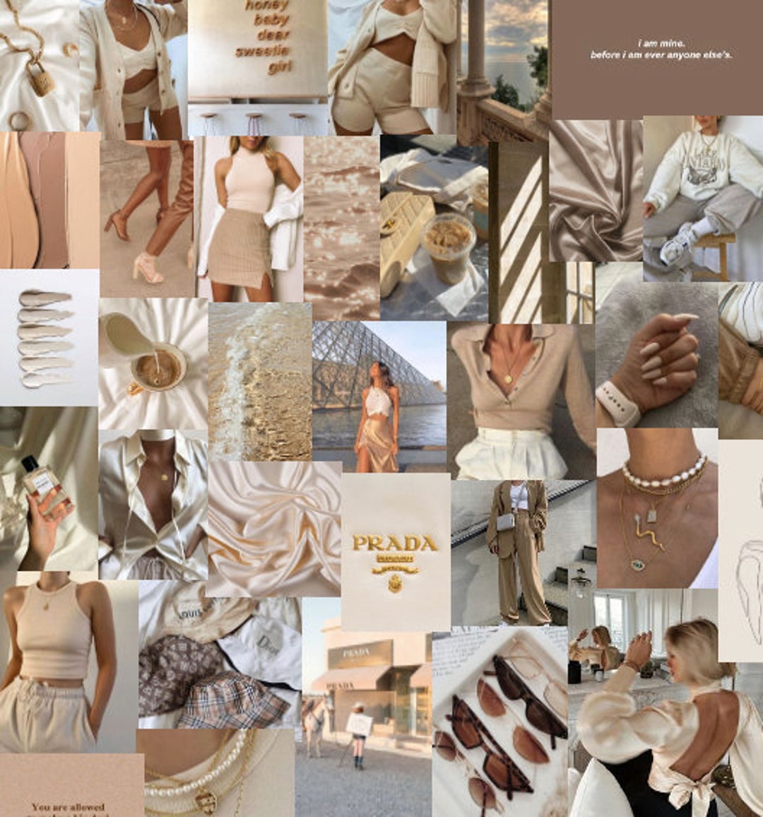 Tan Aesthetic Collage Kit - Etsy