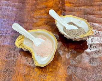 Oyster Salt/Pepper/Spice Cellar & Spoon Set