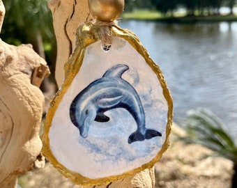 Dolphin Decoupaged Oyster