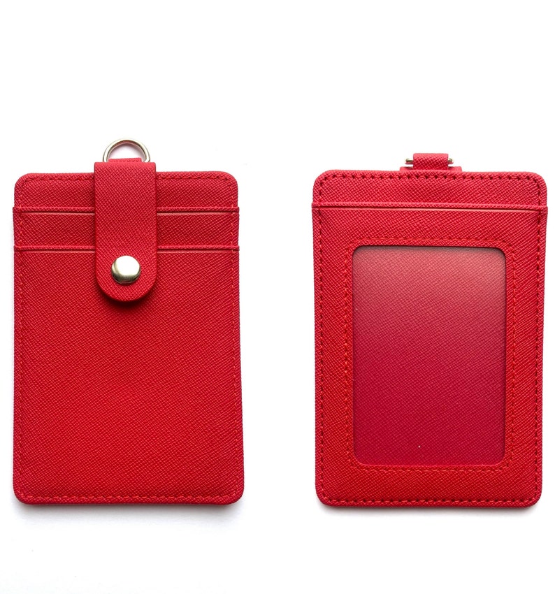 PU Leather Badge Holder Slim Card Holdercarry and Protect Etsy
